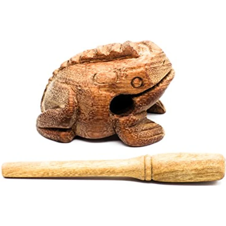 Thomann Frog S Percussion Frog, kleiner Holzblock und Guiro mit Froschklang, inkl. Holzschlägel, ca. 11 cm lang, ca. 7 cm hoch – Bild 2