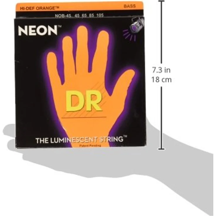 DR Strings Neon Orange NOB-45, E-Bass Saitensatz aus nickelbeschichtetem Stahl, Stärken 045-065-085, orange – Bild 3