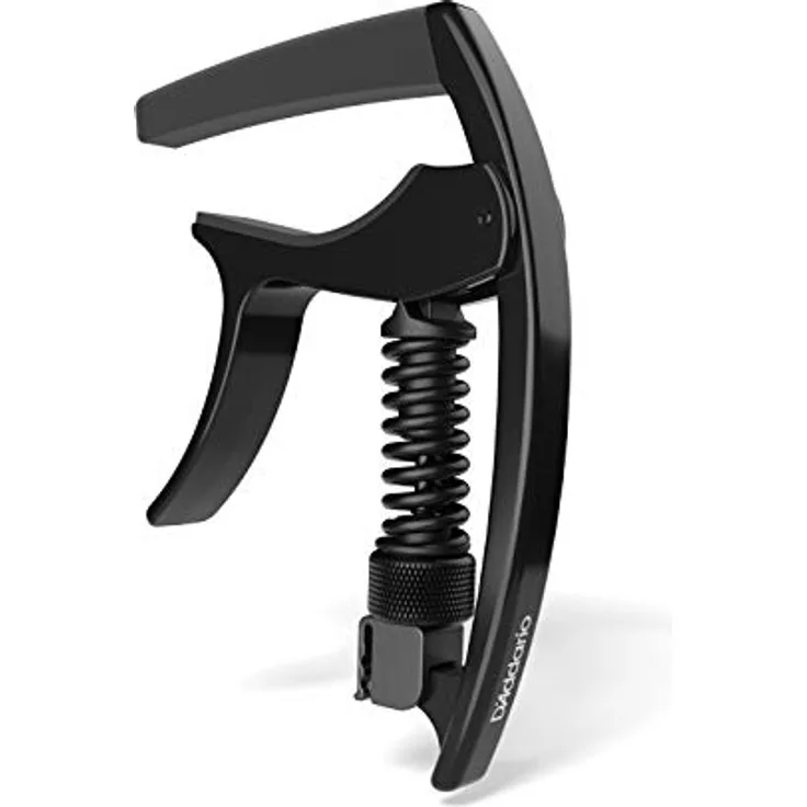 Daddario Capo Tri-Action PW-CP-09, ultraleichter Aluminium Kapodaster für Western- und E-Gitarren, Ein-Hand-Bedienung, inkl. Plektrenhalter, schwarz