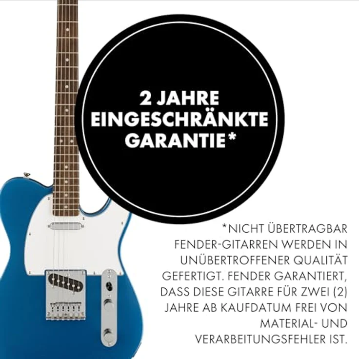 Squier Affinity Telecaster E-Gitarre, Lake Placid Blue, Pappel-Korpus, Ahorn-Hals, 21 Bünde, Ceramic Single-Coil Tonabnehmer – Bild 7