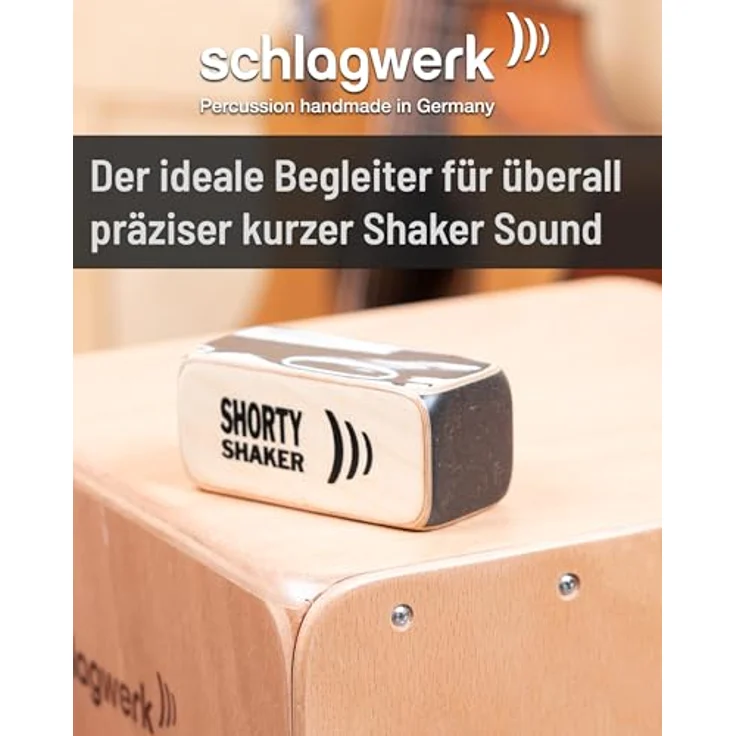 Schlagwerk SK30 Shorty Shaker, Handlicher Holz-Percussion Shaker mit präzisem Klang, kompakte Größe 10,5 x 4,5 x 4,5 cm, Made in Germany – Bild 2