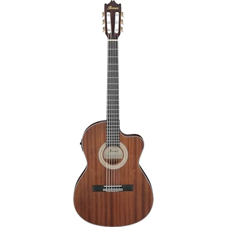 Ibanez GA5MHTCE-OPN, Thinline Konzertgitarre mit Sapele Decke, Purpleheart Griffbrett, Ibanez Under Saddle Tonabnehmer, Farbe: Natur