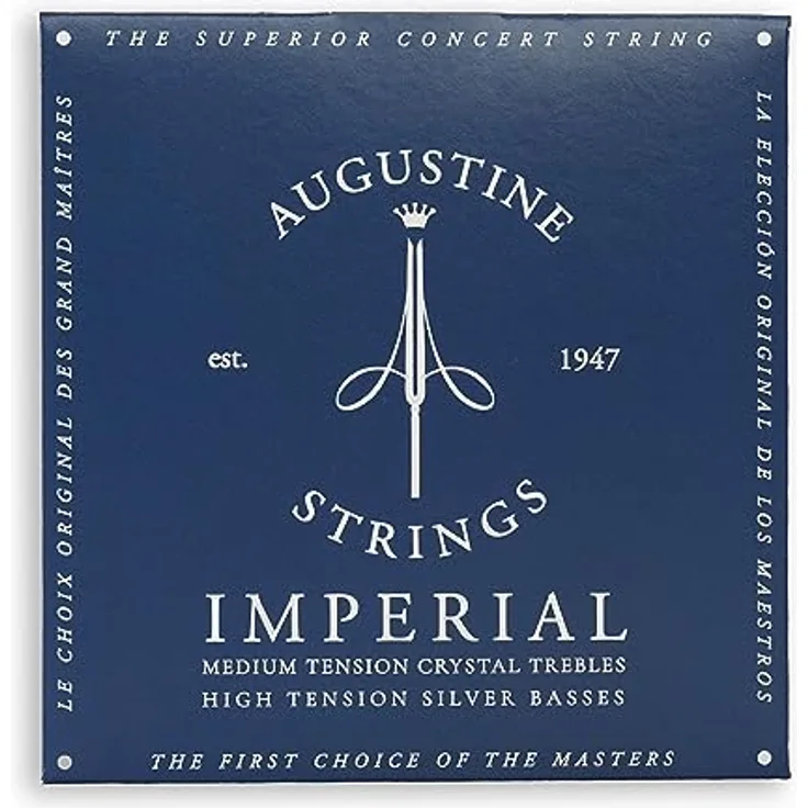 Augustine Classic Blue Imperial, Saiten Set für Konzertgitarre, high tension, blau
