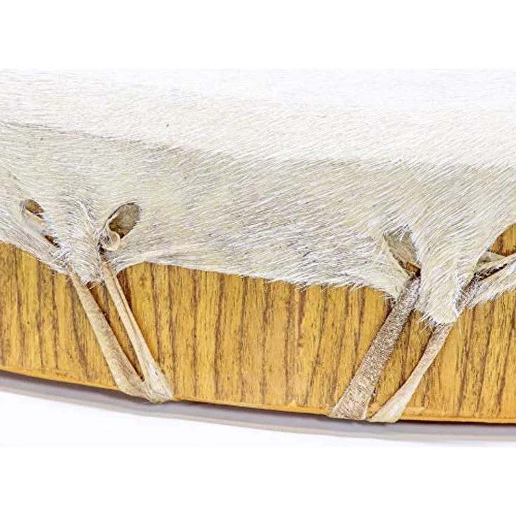 Terre Shaman Drum Goat Skin 40cm, runde Schamanentrommel aus Ziegenhaut mit Mahagoni-Rahmen, dunkler Klang, inklusive Schlägel – Bild 5