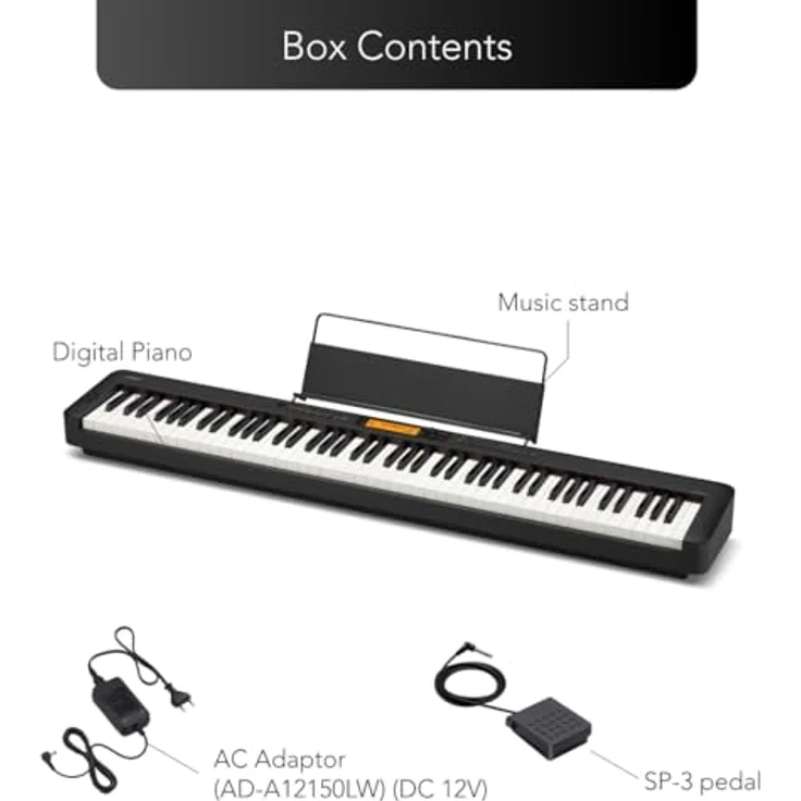 Casio CDP-S360 Digitalpiano, 88 Tasten mit Hammermechanik, 700 Sounds, Bluetooth-fähig, schwarz – Bild 2