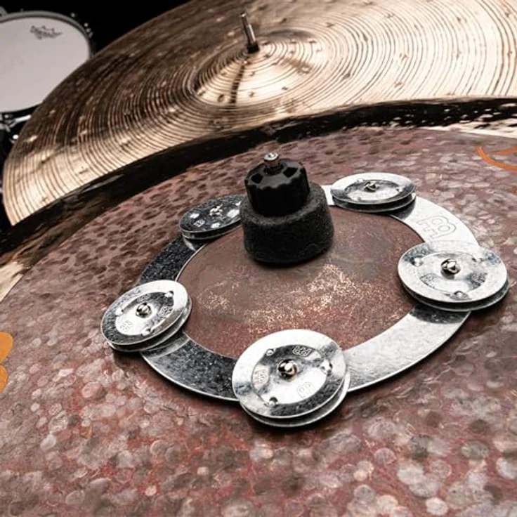Meinl DCRING Dry Ching Ring, 6 Zoll Tambourine mit 5 Paar Zinkschellen, passend für Hi-Hats und Becken, aus Stahl – Bild 10