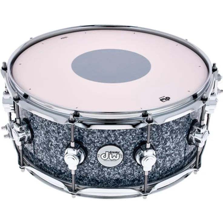 DW 14"x6" Design Snare, limitierte Thomann Edition in Blue Granite, 8-lagiger nordamerikanischer Ahornkessel, Chrom Hardware, Remo Fell