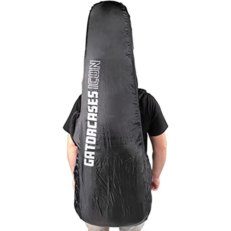 Gator Icon Dreadnought Ac. Guitar BK, Gigbag für Dreadnought Westerngitarre, witterungsbeständiges schwarzes 1000D Nylon, mit versteckten Rucksackgurten und Regenhülle – Bild 18