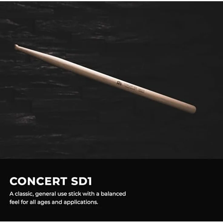 Meinl SD1 Concert Maple, Drumsticks aus Ahornholz mit rundem Holzkopf, medium Gewicht, 416 mm Länge, 16,1 mm Durchmesser – Bild 2