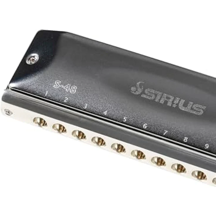 Suzuki Sirius S-48S, chromatische Mundharmonika in C-Dur mit 48 Stimmzungen und verchromter Messingplatte, inkl. Etui und Reinigungstuch – Bild 5