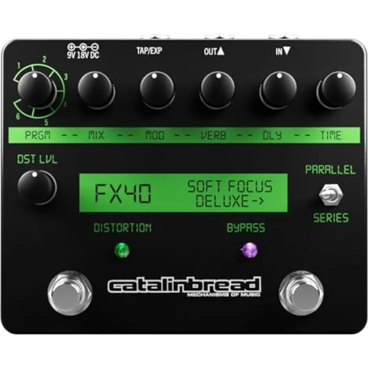 Catalinbread Soft Focus Deluxe, Gitarren-Effektpedal mit Reverb und Fußschalter für Verzerrung, Made in USA
