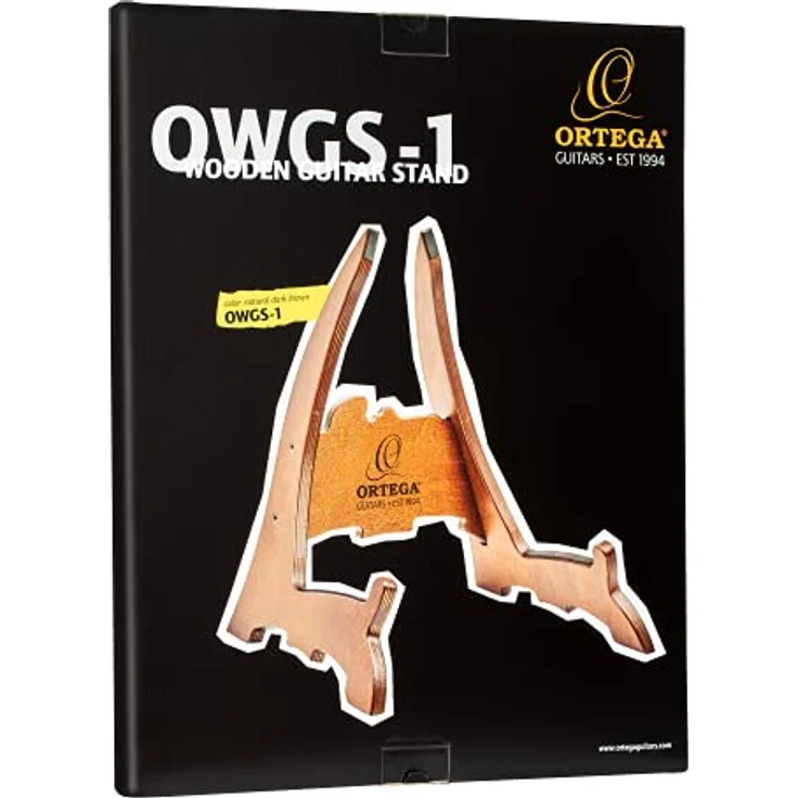 Ortega Guitars Wood Guitar Stand, Gitarrenständer aus Birke in Dunkelbraun für Akustik- und E-Gitarren, einfach aufzubauen mit Anti-Rutsch Polsterung – Bild 4