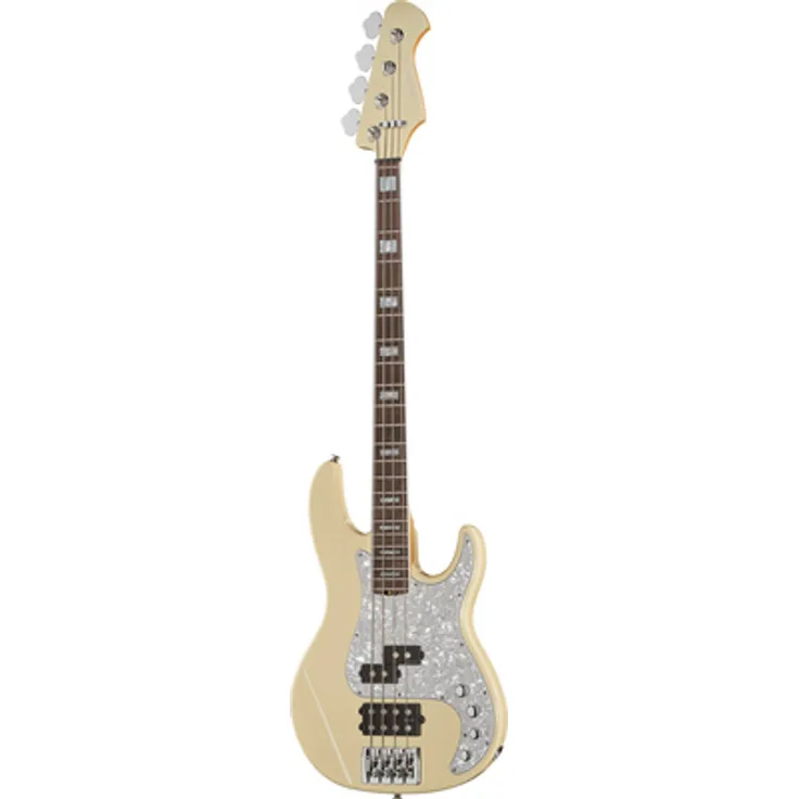 Harley Benton Enhanced MP-4EB, E-Bass in Hi Gloss Creme mit Comfort Body Contour, Canadian Hard Rock Ahorn Hals und aktiver Elektronik