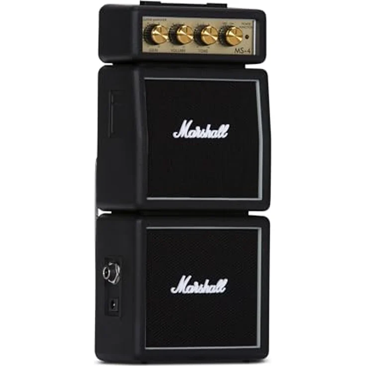 Marshall MS-4 Microbe - Full Stack, 2 Watt Mini-Verstärker für E-/Leadgitarre mit Klangregler und 2x2 Zoll-Lautsprechern – Bild 2