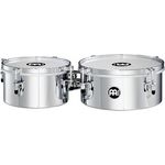 Meinl Percussion Drummer Series Timbales, 2 verchromte Stahl-Trommeln mit 8 und 10 Zoll, inkl. Halterung und Zubehör