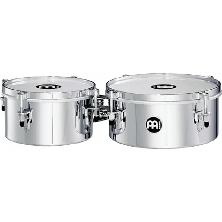 Meinl Percussion Drummer Series Timbales, 2 verchromte Stahl-Trommeln mit 8 und 10 Zoll, inkl. Halterung und Zubehör