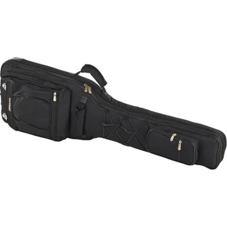 Rockbag RB20805B E-Bass Gig Bag, schwarz, robustes RokTex® Material, 30 mm Polsterung, Guitar-Saving-System, Neck-Saving-System, große Reißverschlusstasche, 2 Tragegriffe, verstellbare Rucksack Tragegurte – Bild 1