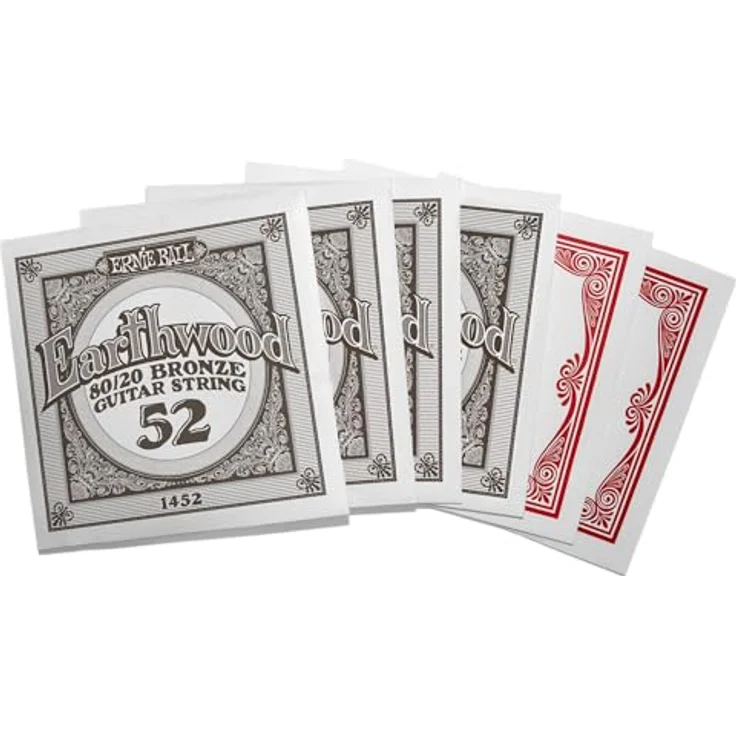 Ernie Ball Earthwood Light 80/20 Bronze Gitarrensaiten für Westerngitarre, 4er-Pack 11-52 Stärke, heller Klang und frische Verpackung – Bild 3