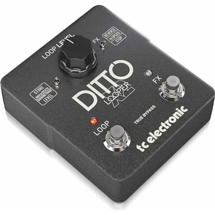 tc electronic Ditto X2 Looper, Loop-Pedal mit 5 Minuten Loopzeit, unbegrenzten Overdubs, Undo/Redo, Stereo Ein- und Ausgang, True Bypass, analoge Verarbeitung