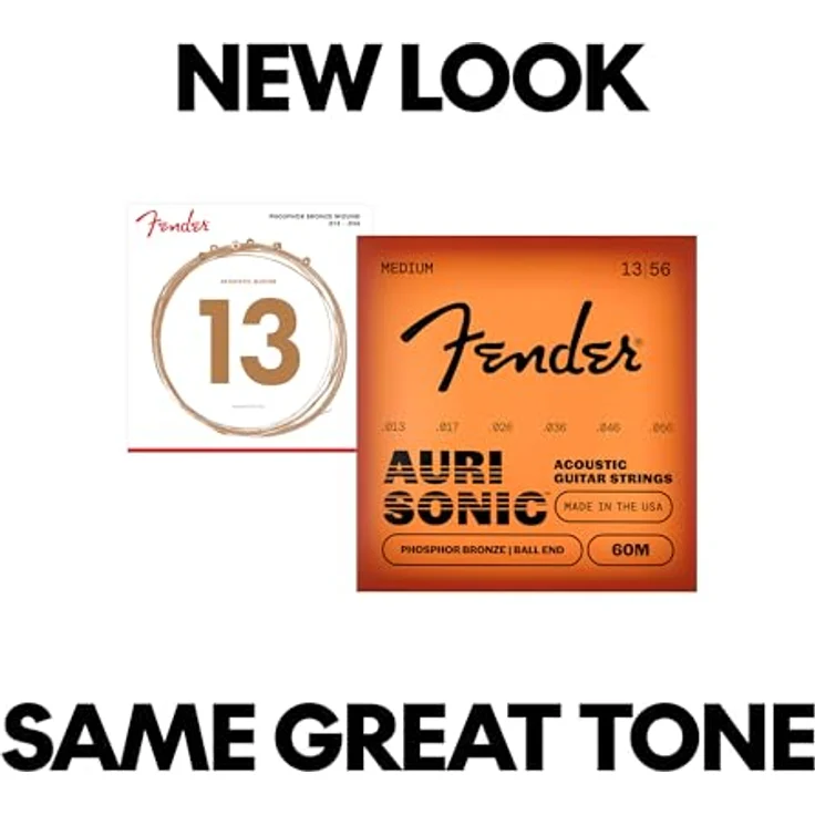 Fender Phosphor Bronze Acoustic Guitar Strings, Ball End, 60M .013-.056 Gauges, klare Höhen und fokussierte Mitten, 6er Pack – Bild 4