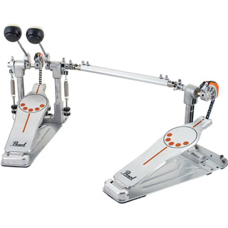 Pearl P-932L Doppel Bass Drum Pedal, Links-Version mit Demonator Longboard Trittplatte und DuoBeat Beater