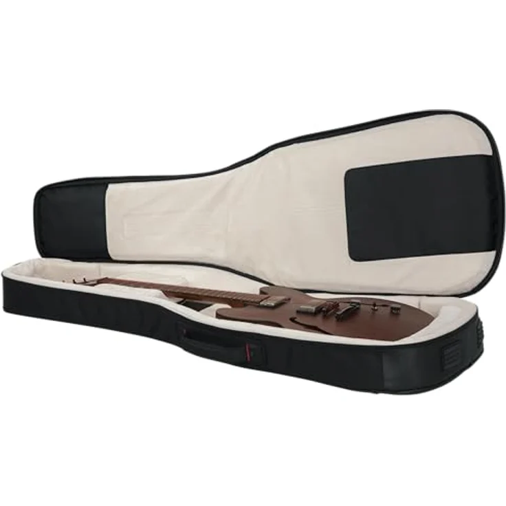 Gator G-PG-Semi-hollow / V Bag, Gigbag für Semi Hollow / V-Style E-Gitarre, Schwarz, inklusive Regenhülle, Micro-Fleece Innenausstattung, 25 mm Polsterung und große Außentasche mit Kabelmanagement – Bild 9