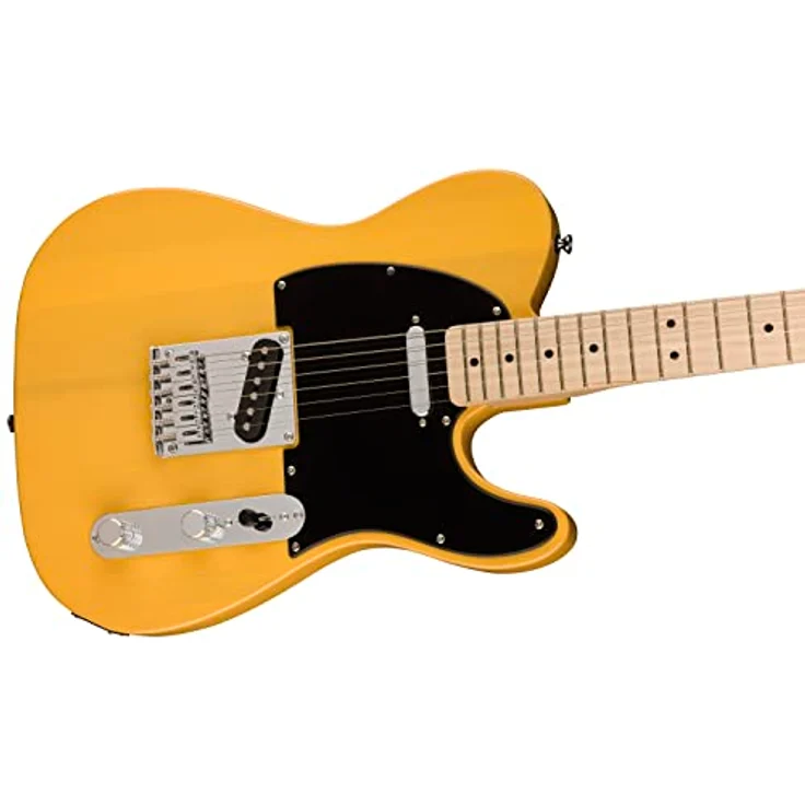 Squier by Fender Sonic Telecaster, E-Gitarre mit Ahorngriffbrett und schwarzer Schlagplatte, Butterscotch Blonde, inklusive kostenloser virtueller Kurse auf Fender Play – Bild 3