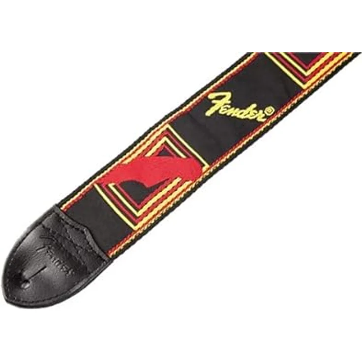 Fender Monogramm Strap BYR, Gitarrengurt in Schwarz/Gelb/Rot, verstellbar von 91-147 cm – Bild 3