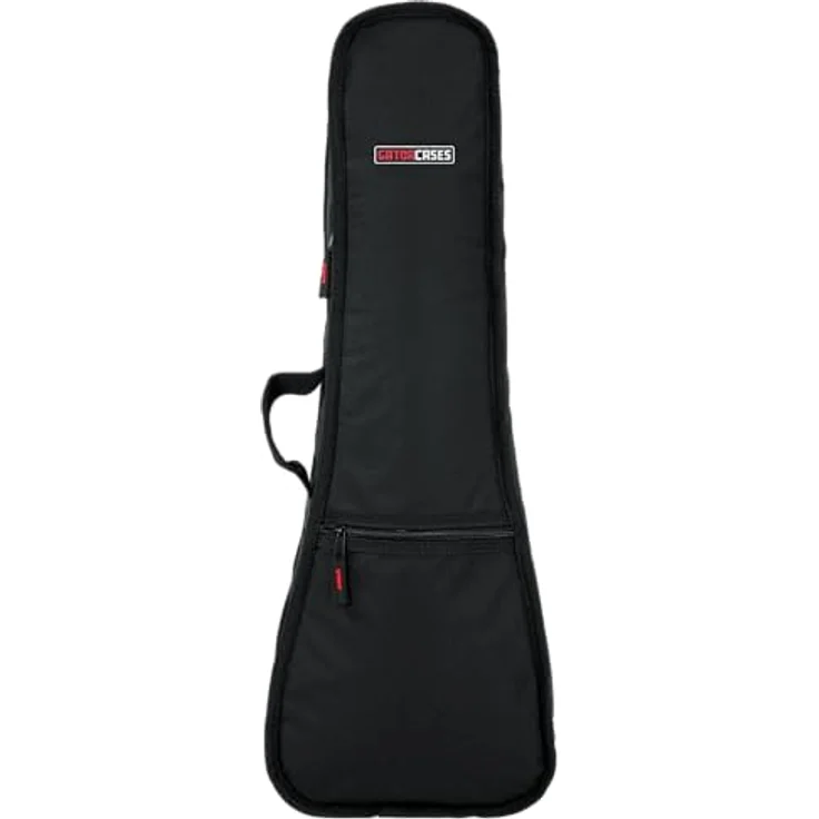 Gator Konzert Ukulele Economy Gigbag, robuster 600-Denier-Nylon, schwarz, mit gepolstertem Schaumstoffkern und Rucksackriemen – Bild 1