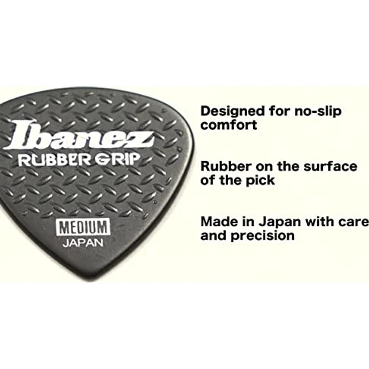 Ibanez PPA16HRG Pick Set, Plektrum Set mit 6 Stück, weiß, 1,00mm, Rubber Grip, Short Teardrop Shape – Bild 5