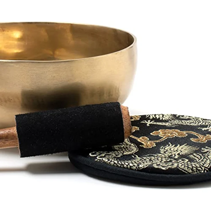 Klangschalen-Center Tibetische Klangschale, handgeschmiedet, 300 g, Ø 11 cm, inkl. Klöppel/Pad, Fair Trade aus Nepal – Bild 3