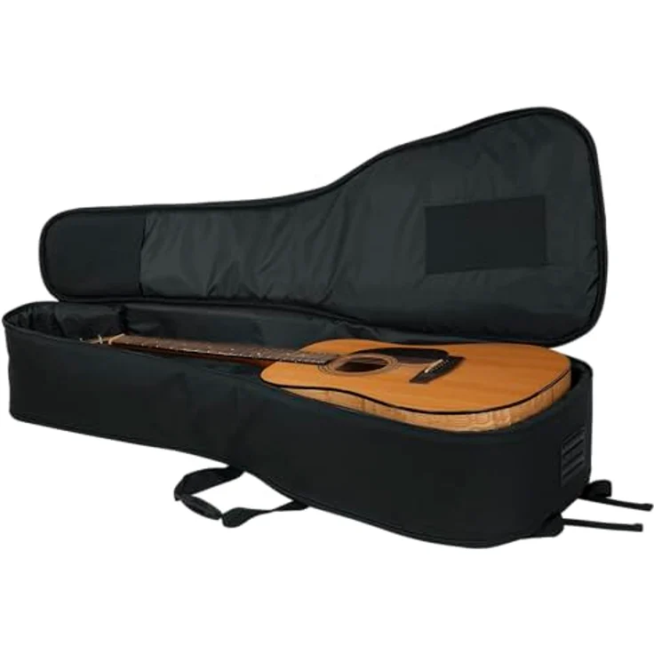 Gator 4G Series Doppel-Gitarren-Gigbag mit GFLEX 20mm Polsterung, verstellbaren Rucksackgurten, schwarz (GB-4G-ACOUELECT) – Bild 4