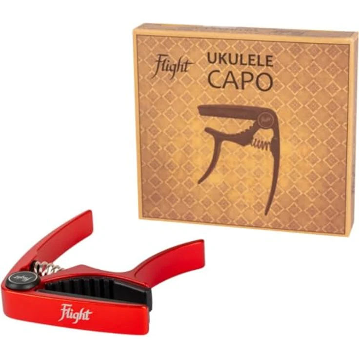 Flight FC-RD Ukulele Capo, roter Kapodaster aus Aluminium mit Federmechanik für einfache Einhandbedienung – Bild 1