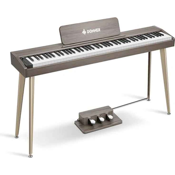 DONNNER DDP-60 Digitalpiano, 88 anschlagsdynamische Tasten, 128-stimmige Polyphonie, 83 Rhythmen, schwarz – Bild 1