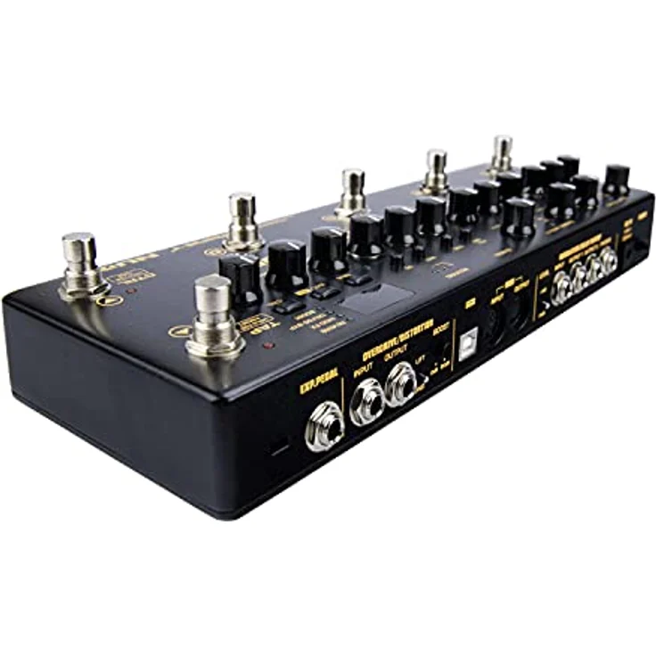 Nux Cerberus, Gitarren-Multieffekt mit 16 Effekttypen, 128 Presets, analogen Overdrive und Distortion, True Bypass, USB Anschluss, schwarz – Bild 4