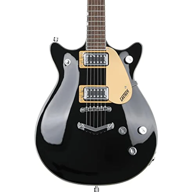 Gretsch G5222 EMTC D.Jet BT BLK, E-Gitarre mit Mahagoni-Korpus, Black Top Broad'Tron Tonabnehmer, schwarzem Finish – Bild 2