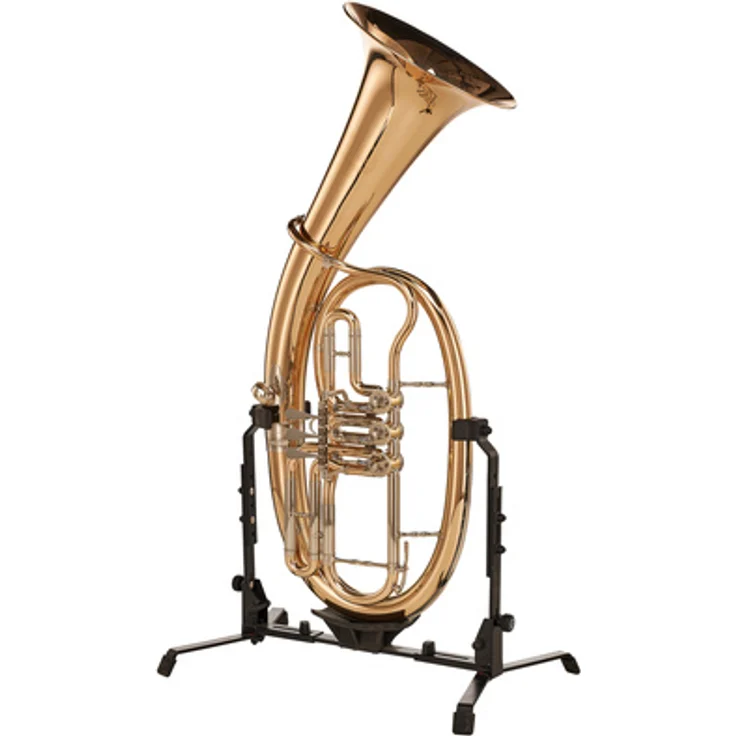 B&S 3032/2-L Bb-Tenorhorn, 3 Drehventile, Goldmessing Korpus und Schallbecher, Durchmesser 250 mm, inkl. Mundstück und Koffer mit Rucksackgarnitur