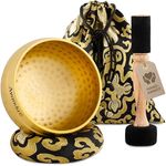 Avanda Tibetisches Klangschale-Set, gehämmerte Klangschale Ø 10 cm, inkl. Doppel-Schlägel aus Filz und Leder, Ring-Kissen, Beutel und Anleitung für Yoga und Meditation