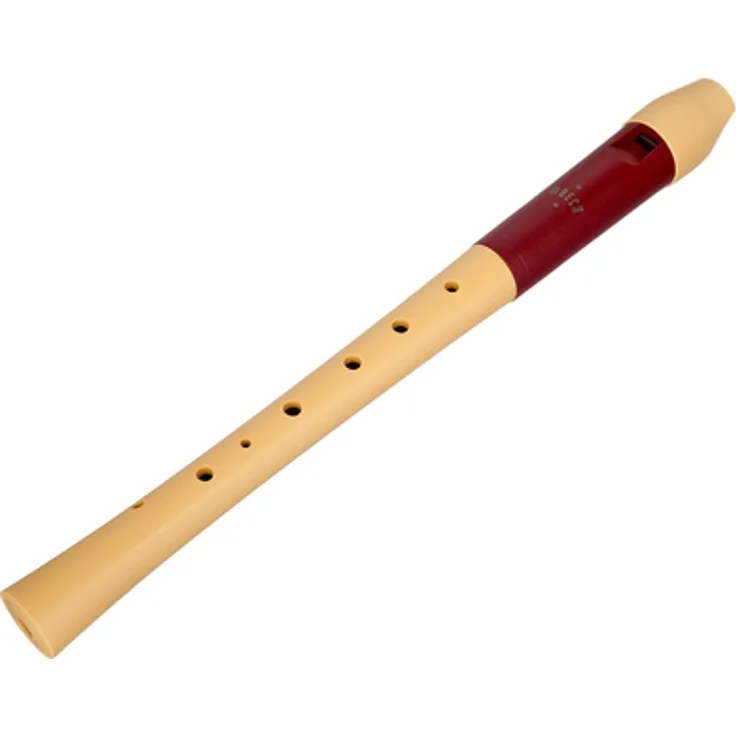 Moeck 1025 Flauto 1 Soprano Recorder, Sopranblockflöte aus Spezialkunststoff, deutsche Griffweise, rot-beige, inkl. Leinentasche, a1 = 442 Hz