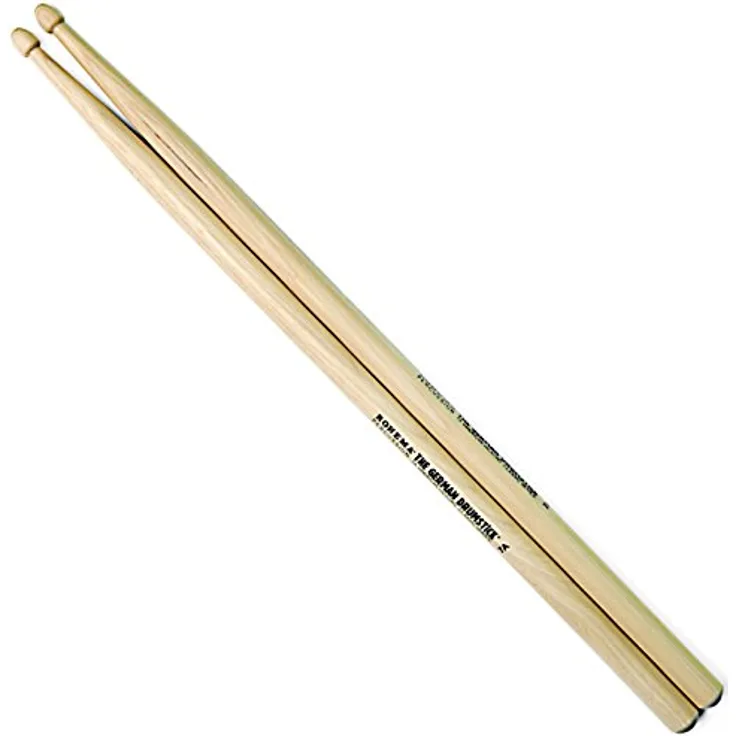 Rohema 7A Hickory Drumsticks, lackiert, 395mm Länge, 13,8mm Durchmesser, Made in Germany