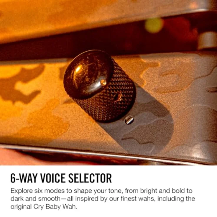 Dunlop Dimebag Cry Baby Wah, Wah Effekt Pedal mit Boost und erweiterter Sweep Range, schwarzer Camo-Look – Bild 4