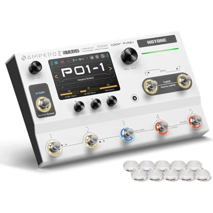 HOTONE Ampero II Stage, Gitarre Bass Multi-Effekte Prozessor mit 5 Zoll Touchscreen, 460 Effekte, IR Simulation, MIDI I/O und USB Audio Interface – Bild 1