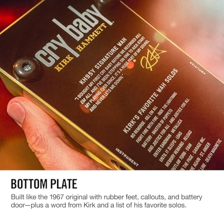 Dunlop Kirk Hammet Cry Baby Wah, Wah Wah Pedal für Gitarre, Limited Edition in Gelb Sparkle, Made in the USA – Bild 10