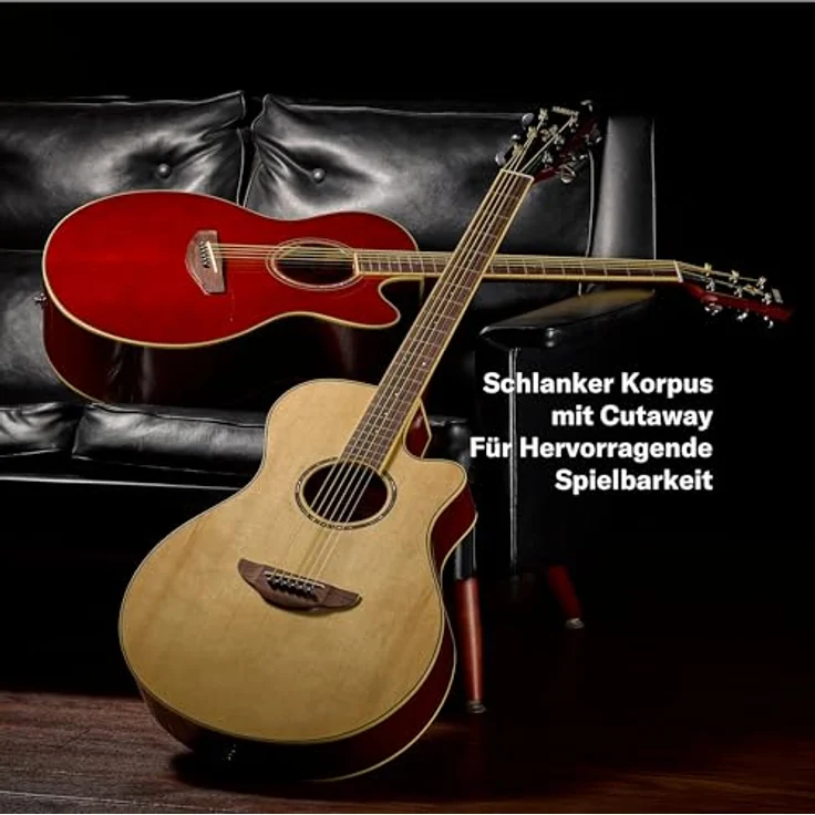 Yamaha APX 600 Natural, Western Gitarre mit Tonabnehmer, Nato Korpus, Fichten Decke, 43 mm Sattelbreite, Mensur 634 mm, Natur – Bild 7