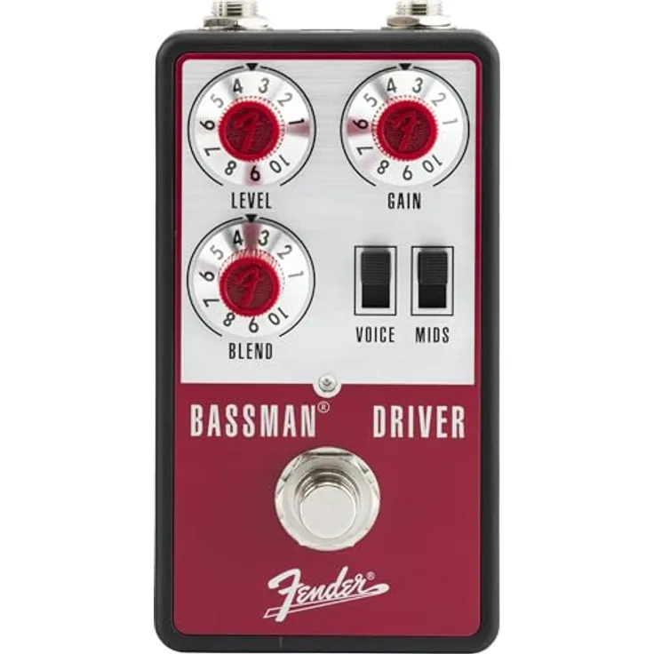 Fender Bassman Driver, Overdrive-Pedal für E-Bass mit Voice-Regler und Lautsprecher-Emulation, Vintage-Design