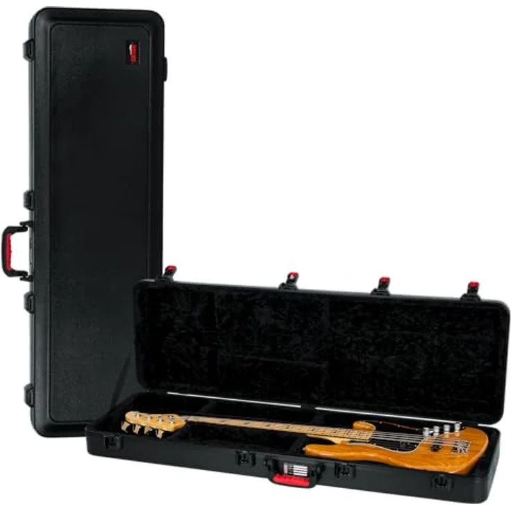Gator TSA Bass Guitar Case, Koffer für E-Bass mit TSA-zugelassenem Zentralverschluss, schwarz – Bild 1