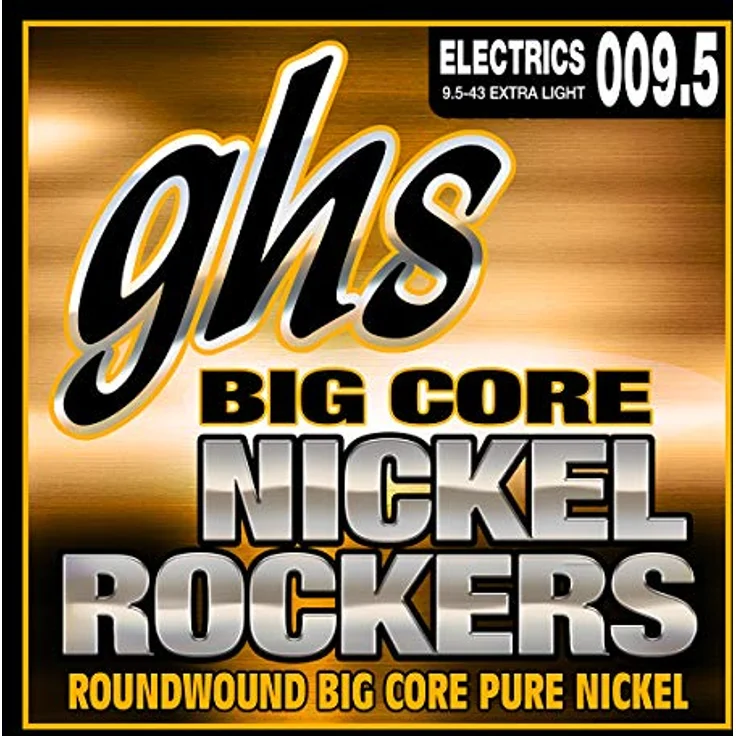 GHS Big Core Nickel Rockers BCXL, E-Gitarren-Saiten Set, Extra Light (.0095-.043), Reinnickel, Roundwound – Bild 1