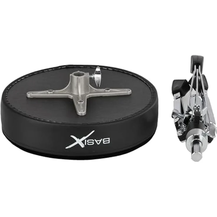 GEWA Schlagzeughocker PS805160, höhenverstellbar, runder schwarzer Sitz, doppelstrebig, chrom, Gewicht ca. 4,9 kg – Bild 5
