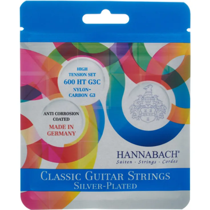 Hannabach 600 G3C HT Carbon, Gitarrensaiten für Konzertgitarre mit hoher Spannung, Nylon und Carbon, nickelfrei, Made in Germany