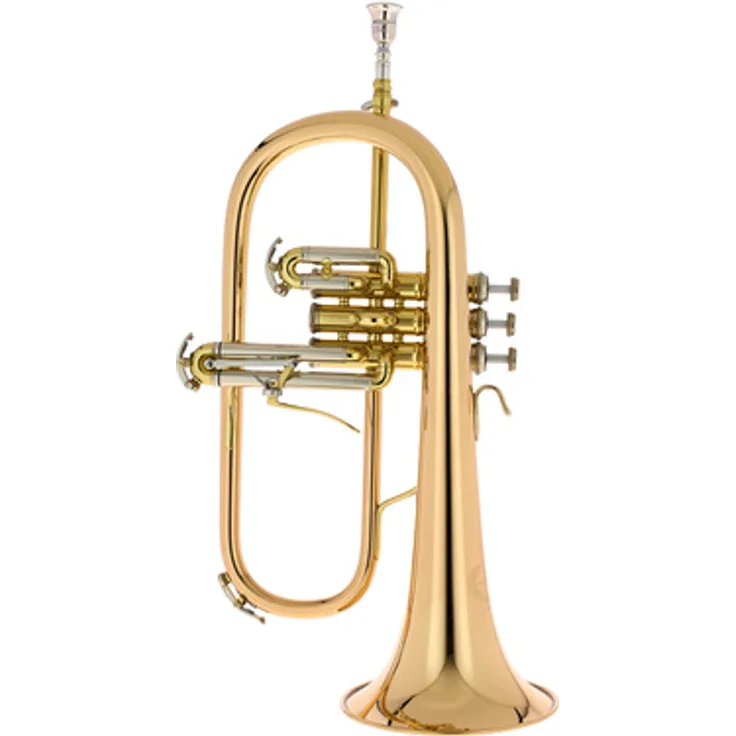 B&S 3145G-L Challenger I Flügelhorn, Goldmessing Korpus, Ø 152mm Schallstück, ML-Bohrung, inkl. Mundstück und Luxus-Koffer